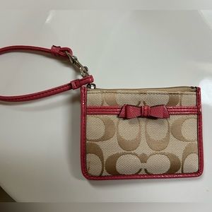 Coach ID Case Wristlet with Pink Bow